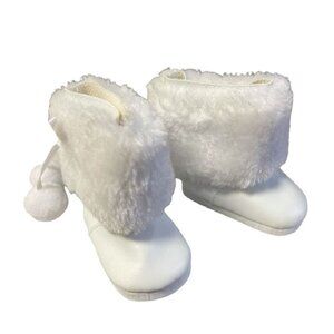 White Fur Trimmed Boots for 18" Doll Outfit Only